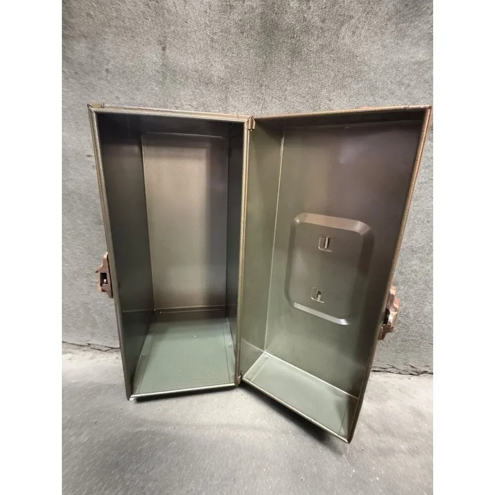 Vintage Hamilton Porta-File Green Metal File Box - No Key